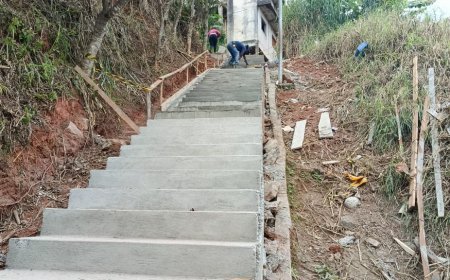 PMV constrói escadaria de acesso ao morro Carlos Dias pela rua Geninho Lentine