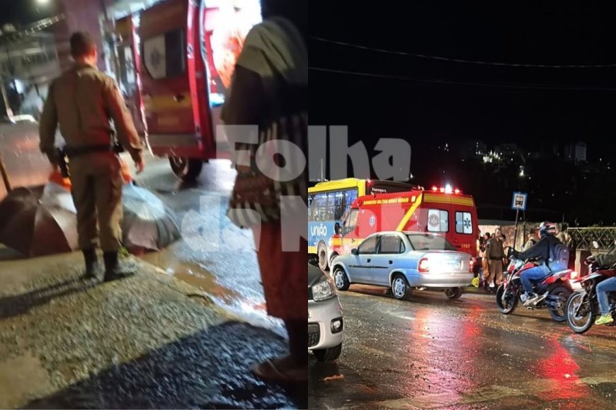 Em meio às fortes chuvas, mulher é atropelada por ônibus em Viçosa