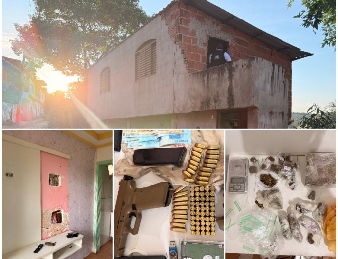 Homem foge e polícia apreende pistola com kit rajada e drogas em Viçosa