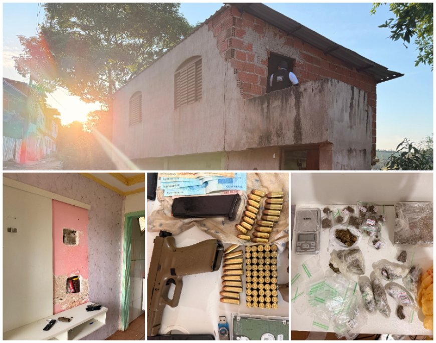 Homem foge e polícia apreende pistola com kit rajada e drogas em Viçosa