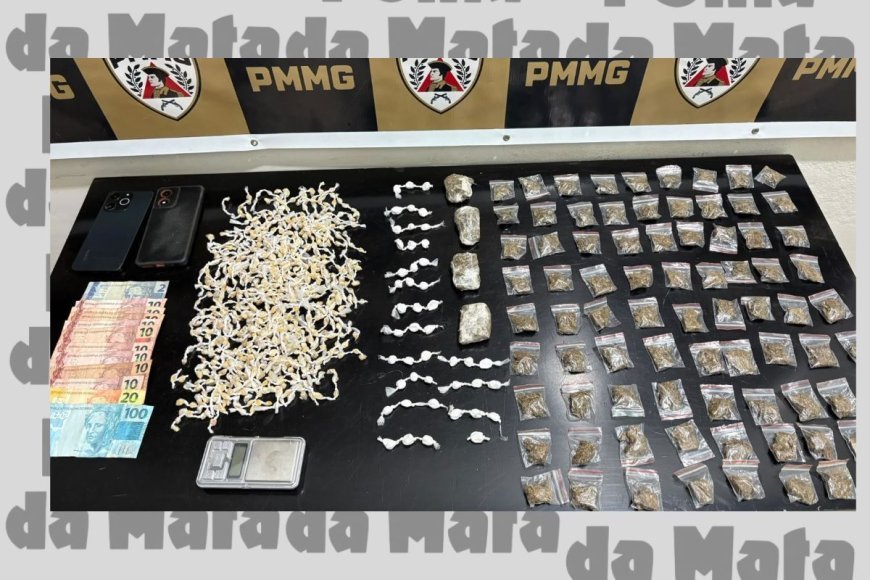 Operação da PM resulta em duas prisões e apreensões de adolescente e quantidade massiva de drogas