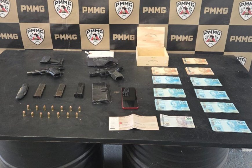 PM prende acusado de porte ilegal de arma e por dirigir sem CNH no centro de Viçosa