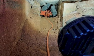 Bombeiros resgatam filhote de cachorro em local de difícil acesso em Muriaé