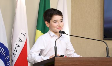 Estudante de 10 anos apresenta proposta de nova bandeira para Viçosa na Câmara