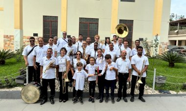 Lira Santa Rita de Viçosa marca presença em Encontro de Bandas em Brás Pires