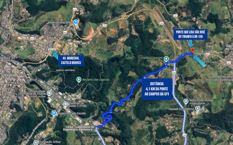 Vereador propõe criação de via alternativa entre a UFV e a BR-120